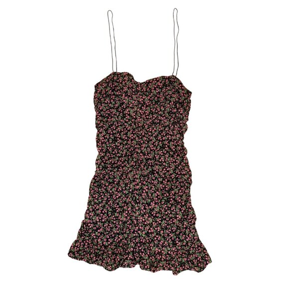 Étophe Studios Dresses & Skirts - Étophe Studios Floral Ruched Dress - Small, Spaghetti Strap & Ruffled Bottom
